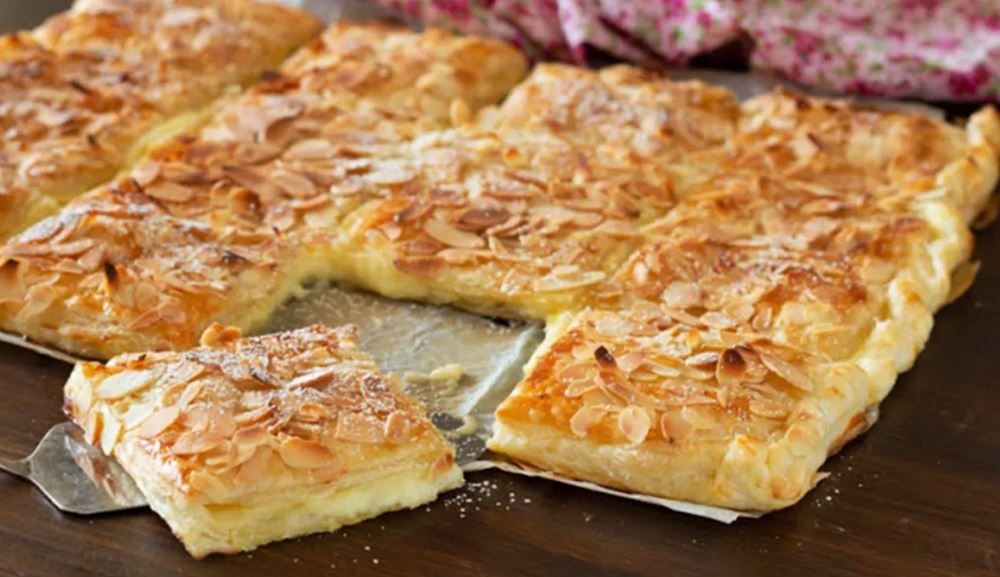 Tarte de Massa Folhada Cremosa com Amêndoa